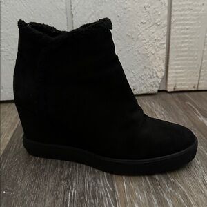 Aquatalia Weatherproof Suede Wedge Heel Booties